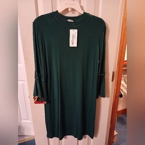 Elegant Green Long Sleeve Dress
